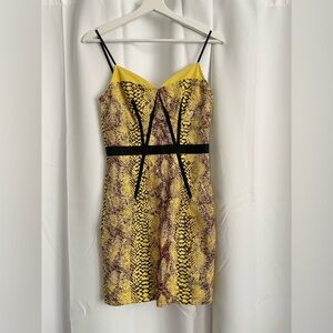 PLENTY by TRACY REESE Size 2 Full Zip Back Corset Style Snakeskin Print Dress